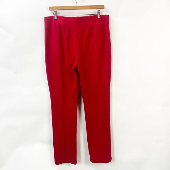 2/$30 Chico's 1.5 Medium Womens Red High Waisted Flat Front Straight Leg Pants - Picture 5 of 10